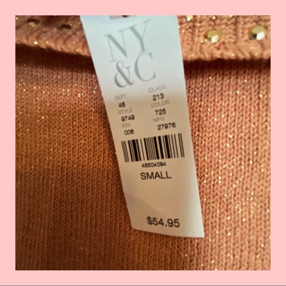 NY & Co pink off the shoulder bling sweater - Picture 5 of 5